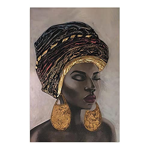 Poster femme africaine tableau salon peinture canvas style national 40x60cm - 4