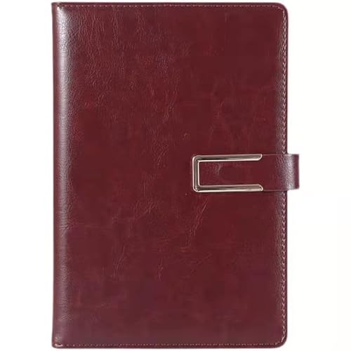 LIKLIVE Tagebuch braunes Buch (Brown) Notizbuch A5 Leder-Buch 200 Dicke Seiten Mit Magnetischer Schnalle-Abnehmbarer Buchblock-Terminplaner-Kalender-Journal-Rezeptbuch-Tagebuch-Reisetagebuch Cover