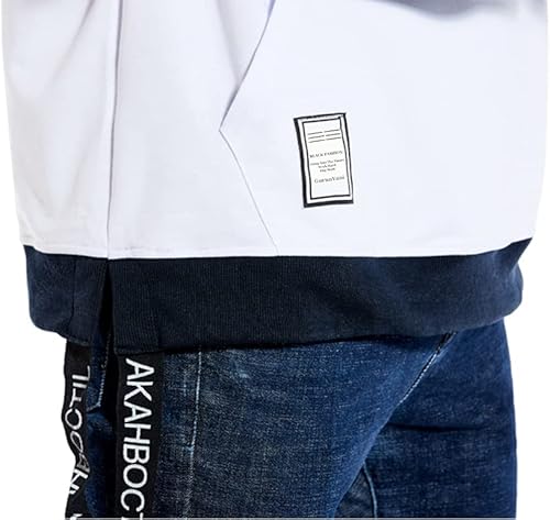Miniatura 7 de GURUNVANI Sudadera con capucha de color de contraste para hombre Sudaderas con capucha de patchwork