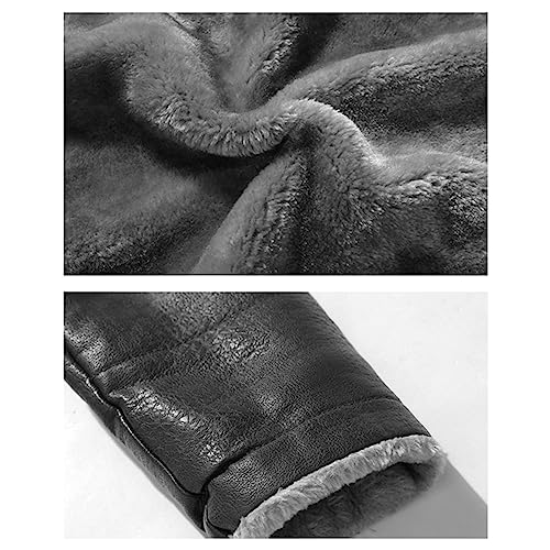 Chaqueta larga de cuero PU para hombre miniatura 4