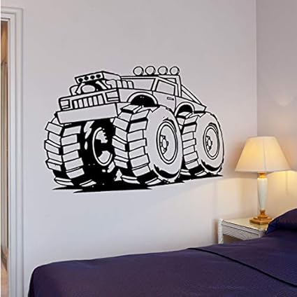 Etiqueta De La Pared del Coche Big Machine Wheels SUV Power Cool Style Decoración para El Hogar para La Sala De Estar Garage Man Cave Art Mural Vinyl Stickers 42X59 Cm