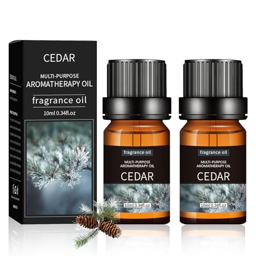 Aceite Esencial Cedrus, Aceites Esenciales, Aceites Esenciales Naturales, Aceite Esencial de Cedro, para Difusor, Humidificador, Masaje, Armarios, Dormir, Hogar, Jabón, 2 x 10ML