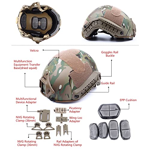 Ghileo Airsoft Tactical Military Helmet, Fast Mh/Pj/Bj Type Combat Protective Gear For Paintball Game Skateboard Outdoor Activities #TOP2