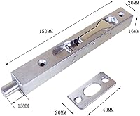 Vista 5 de Paquete de 2 unidades de 6 pulgadas (5.906 in) 304 de acero inoxidable para puerta de seguridad compuesta ignífuga para puerta de seguridad