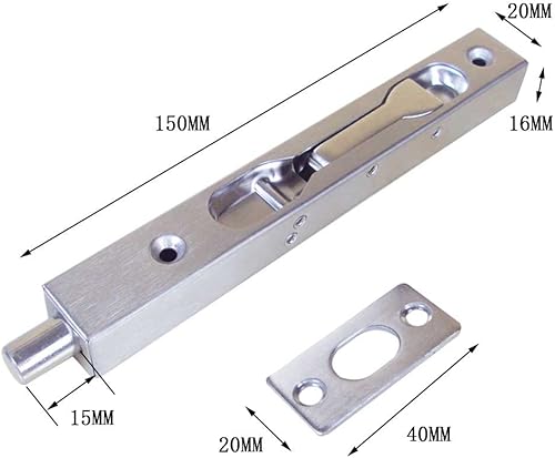 Miniatura 5 de Paquete de 2 unidades de 6 pulgadas (5.906 in) 304 de acero inoxidable para puerta de seguridad compuesta ignífuga para puerta de seguridad