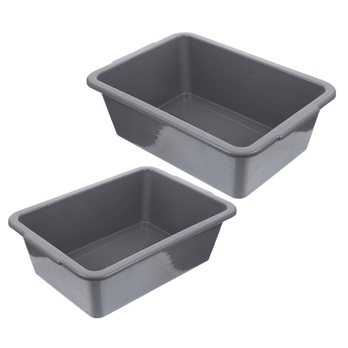 Mikinona 2 Pezzi Vasche Rettangolari in Pp con Manico per Soak Piatti e Conservazione Refrigerata, Scatole di Stoccaggio Multiuso per Cucine e Industria della Ristorazione