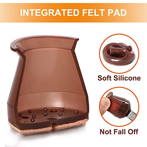 24 Pcs Chair Leg Floor Protectors for Hardwood Floors Silicone Covers to Protect Wood Tile Floors Felt Bottom Furniture Leg Caps Anti-Scratch Reduce Noise (Fit:0.9"-1.29")