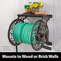 Liberty GARDEN 704 Decorative Cast Aluminum Wall Mount Garden Hose Reel, Holds 125-Feet of 5/8-Inch Hose - Bronze — image 3