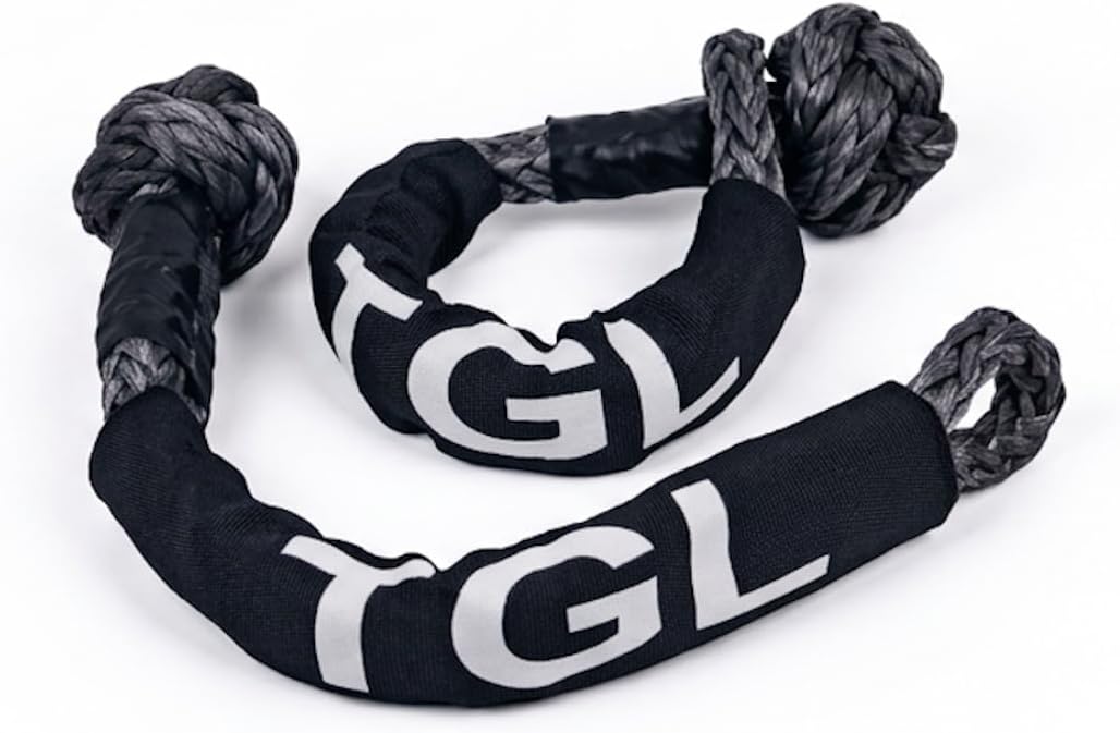 TGL 2-Pack 1/2 inch by 20 inch Soft Shackles for Recovery, Tow Shackles 45,000 Pound Capacity. Perfect Accessories for Your Recovery kit. Compatible with Jeep, Ford, Toyota Off Road Vehicles.