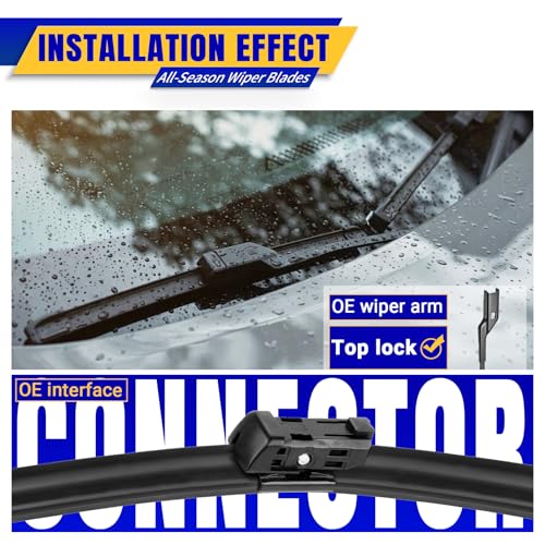 Image of 24 inch 20 inch Front Windshield Wiper blades Replacement for Audi A4 S4 Q5 SQ5 2009-2024,Q3 2011-2024,S5 RS5 2008-2023,Premium All-Season Replacement Automotive Windshield Wipers
