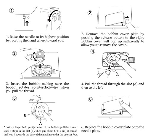 Ilauke 36Pcs Bobbins Sewing Thread With Bobbin Case, Size A Prewound Sewing Bobbins, Polyester Thread Compatible For Brother/Singer/Babylock/Janome/Elna Embroidery Machine #TOP6
