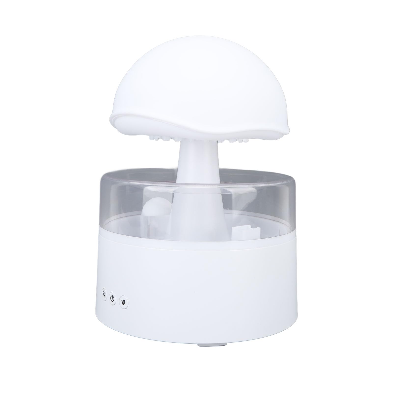 Umidificatore e diffusore di aromi con nuvola di pioggia da 500 ml - Nebbia fredda ultrasonica silenziosa, luce LED a 7 colori, design a fungo atomico, spegnimento automatico per