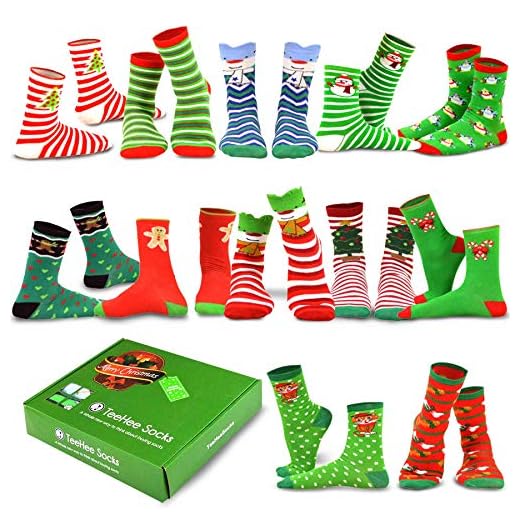 TeeHee Christmas Holiday 12-Pack Gift Socks for Women with Gift Box (Holiday-B)