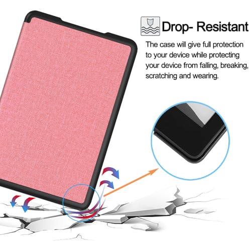 GTOMY Case for 7" All-New eReader (12th Generation, 2024), Slim Lightweight PU Leather Cover with Auto Sleep/Wake, Not for Kobo 6.8-inch 11th Generation 2021 eReader, Pink by GTOMY - Image 4