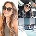 WearMe Pro - Women Round Fashion Modern Sunglasses (Black Frame/Black Lens)