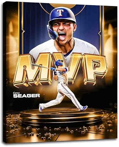 Póster 2023 de los campeones de Texas Sports Rangers Champions de la serie Mundial de Corey Seager MVP, arte de pared, regalos coleccionables para