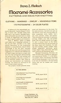 Paperback Macrame´ accessories: patterns and ideas for knotting (Crown's arts and crafts series) Book