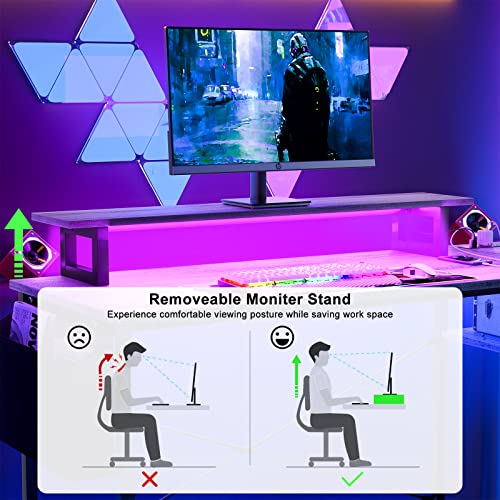 Homieasy L Shaped Computer Desk With Led Strip & Power Strip, 47 Inch Corner Desk With Monitor Stand Reversible Storage Shelves, Modern Simple Home Office Gaming Desk With Storage Bag(White Oak) #TOP4