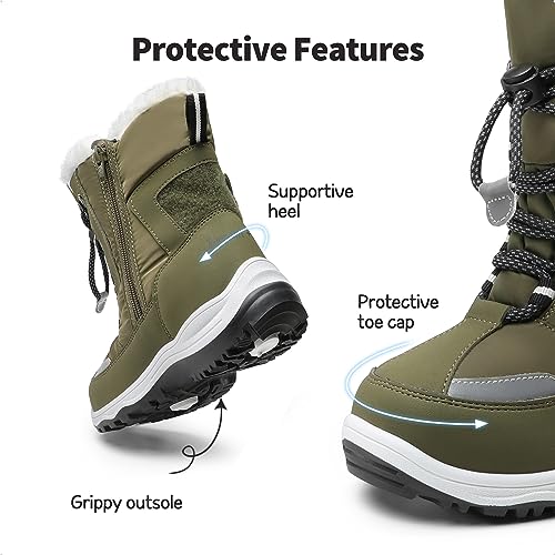 DREAM PAIRS Boys Toddler Snow Boots Interchangeable Accessories Slip Resistant Faux Fur Lined Mid Calf Little Kids Winter Shoes4