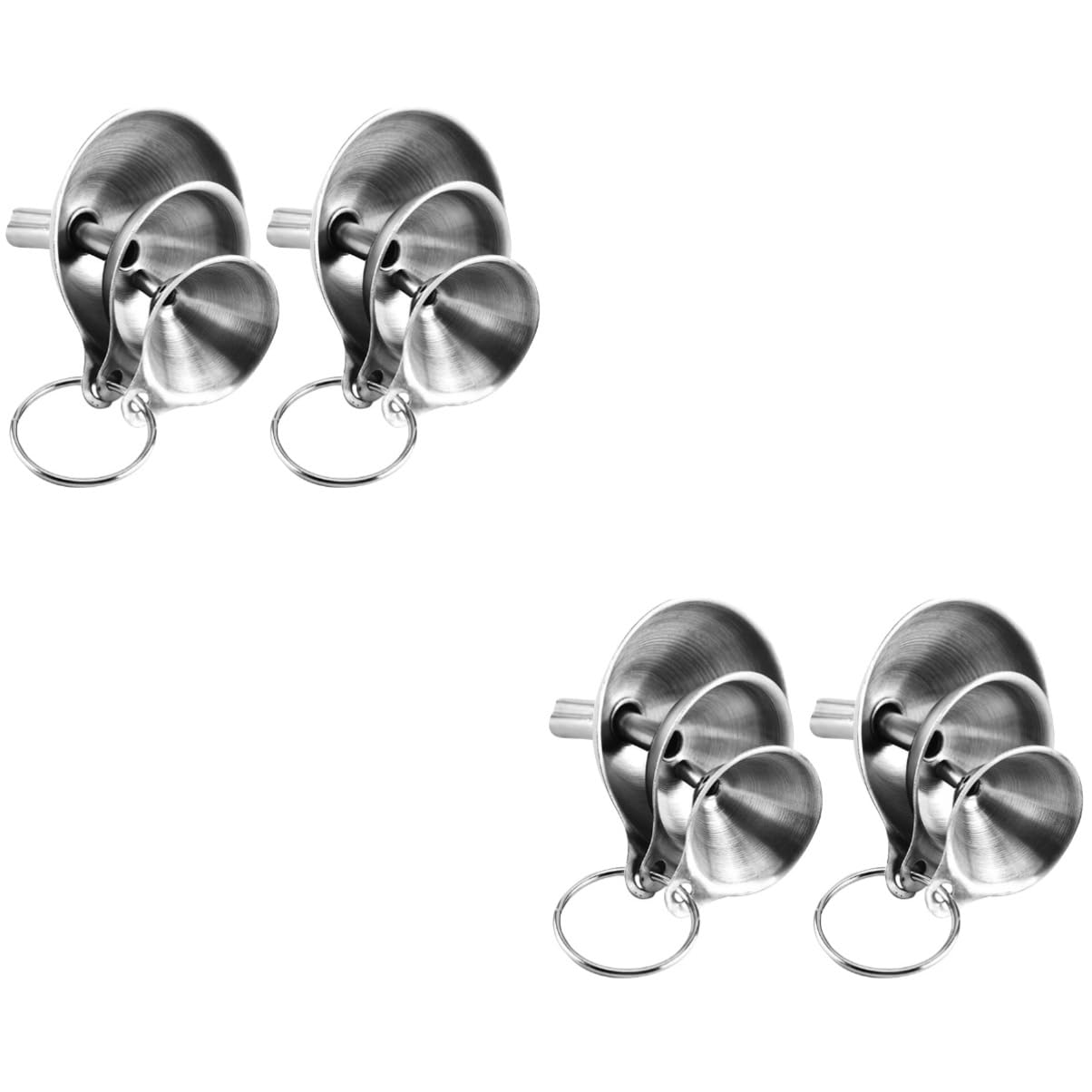 Ciieeo 4 Set Pz mini imbuto in metallo imbuti per cucina separatore di profumo imbuto da cucina per l'olio a bocca larga Acciaio inossidabile dell'olio