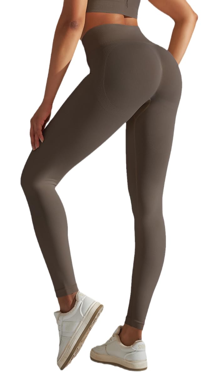 Vozobi Tiktok Trending Leggings Women's High Waist Smile Contour Booty Leggings Scrunch Butt Lift Workout Seamless Yoga Pants — view 60
