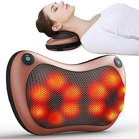 DUNGRANI ENTERPRISE Electric Car Massager Pillow Electric Infrared Heating Health Care Vibration Relaxation Therapy, Home Multifunction Use Neck and Shoulder Waist Massage Cushion Back/Foot Pillow