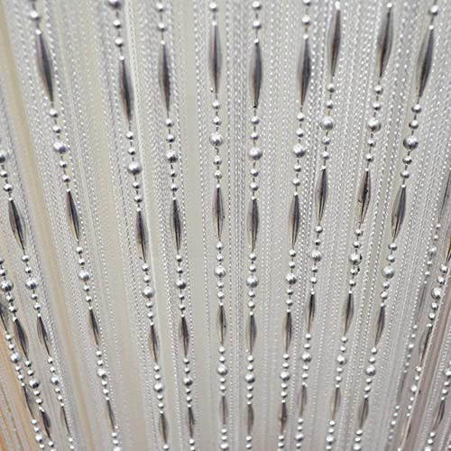 WUZIA Rideau à perles en forme de goutte de rosée 1 m x 2 m - Rideau décoratif en tulle pour porte (blanc)