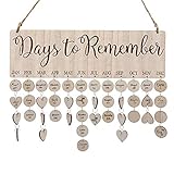 LanMa Family Birthday Board Wall Hanging Gift for Mom Birthday Calendar Reminder Plaque with 100 Wooden Tags - Family Birthday Sign