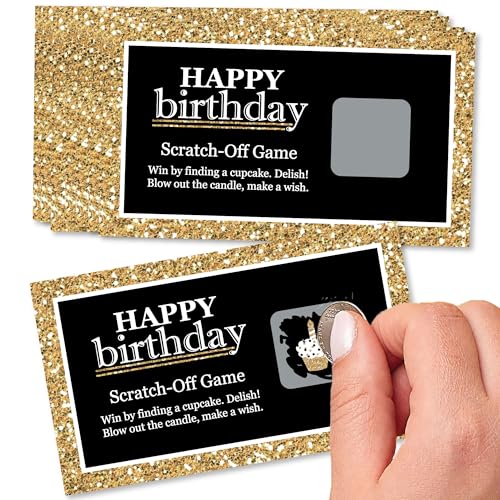 Cartes d'anniversaire à gratter adulte jeu de table doré 22