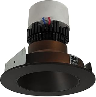 Nora Lighting NPR-4RNDC30XBZ 4 in. 12 watt & 1000 Lumens 3000K Pearl Retrofit Round Deep Cone Reflector with Non-Adjustable Trim, Bronze