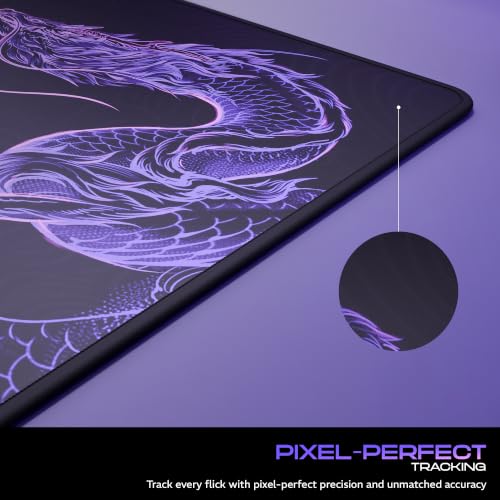 Image of daWg KeyMat R1 Esports Gaming Mouse Pad, 800 x 300 mm, 4mm Thickness Extended Desk Mat, Anti-Fray Stitching, Anti-Skid Rubber Base, Pro-Grade Tracking Surface, High-Velocity Glide (Dragon)