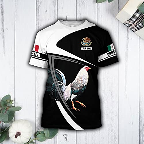 Personalized Mexican Rooster Lovers 3D Shirt for Men & Women, Custom Name 3D T - Shirts Gift for Birthday, Anniversary3