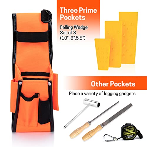 Yardmaris Felling Wedge Pouch, Adjustable Various Belts Logging Pouch ,Tree Felling Bucking Wedge Belt Pouch Bag for Tree Cutting(Orange