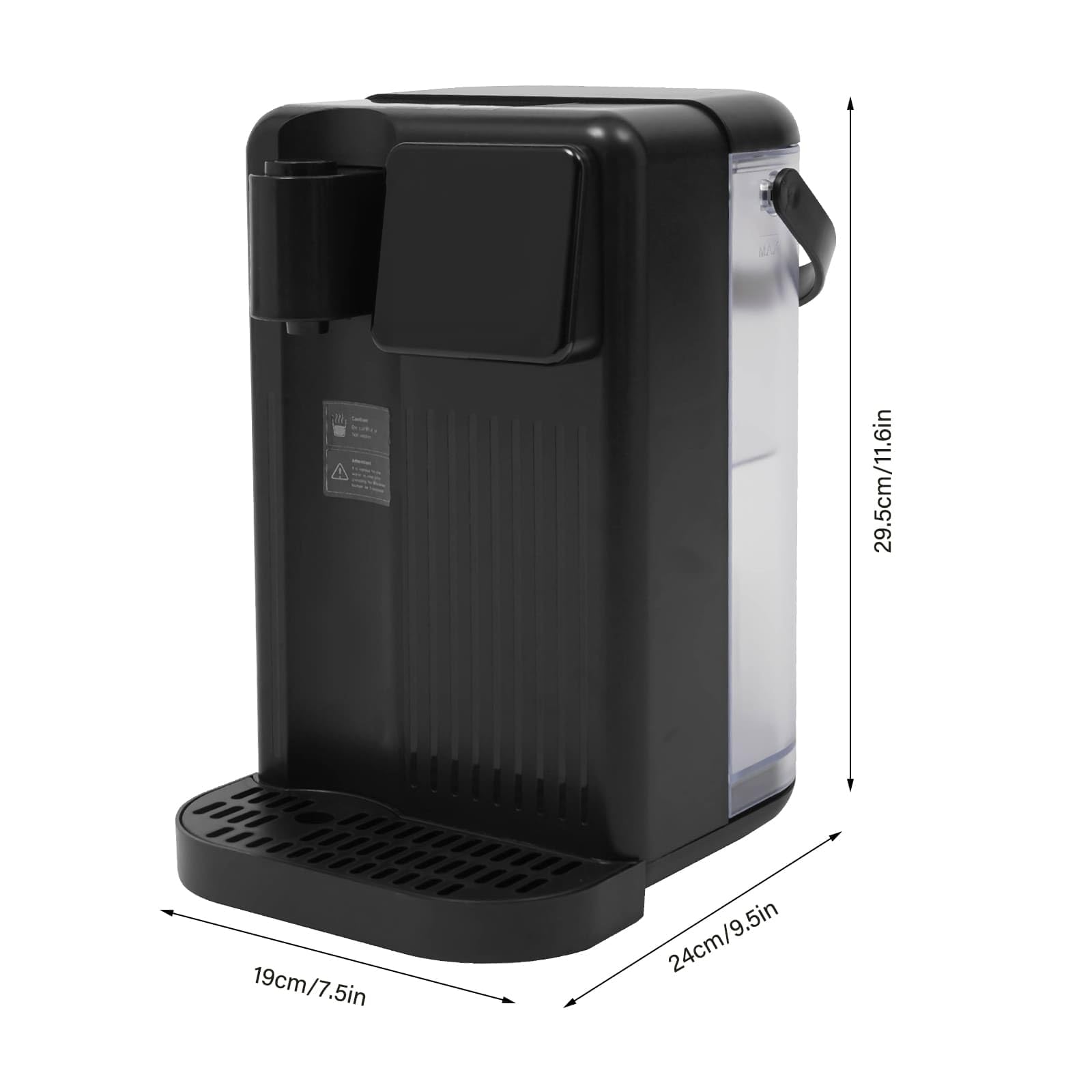 Distributeur d'Eau Chaude Instantanée 1700W avec Filtre, Écran Tactile LED, Réservoir 3L, Noir
