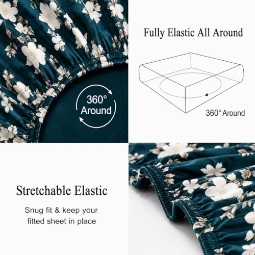Image of Warm Flannel (Flano) King Size Winter Fitted Bedsheet | All Side Elastic Premium Winter Soft Velvet Furnishing Bed Sheet with 2 Big Pillow Cover Size - 72 x 78 X 8 Inches Ice Green