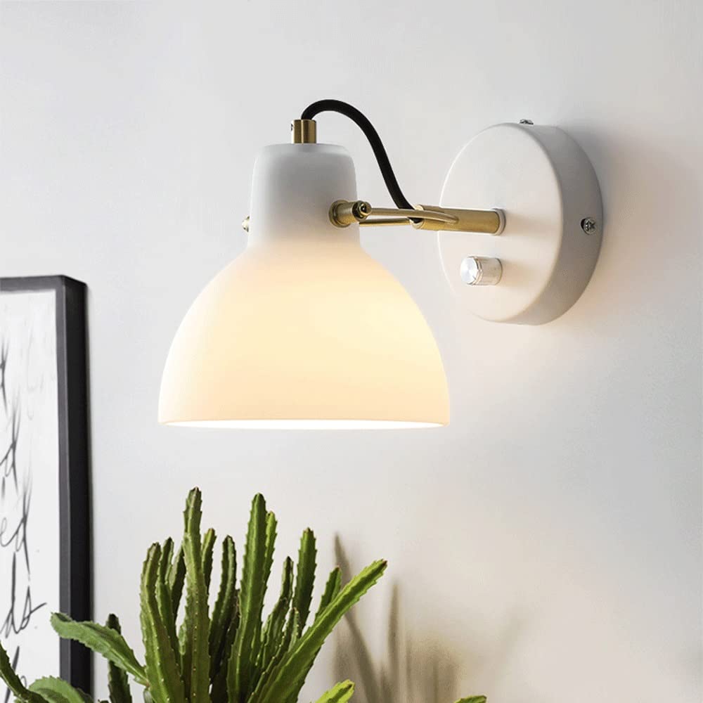 Lampada da parete bianca con lampada da parete con braccio oscillante regolabile Illuminazione moderna e semplice da comodino for camera da letto for l'arredamento del ristorante sul comodino for interni