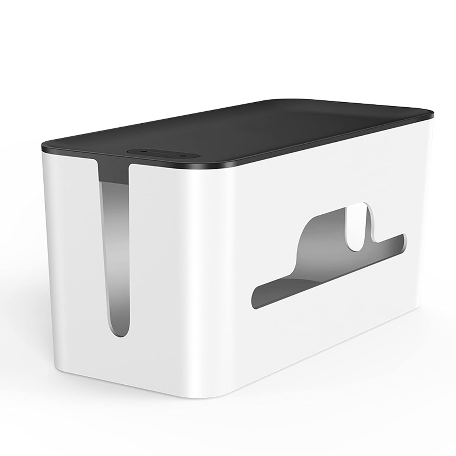 Kabelmanagement-Box Desktop-Draht-Steckdosenleiste Aufbewahrungsbox Große Kabelaufbewahrungsbox Kabelmanagement-Boxen Organizer mit rutschfesten Füßen, ABC-Material Kabelbox Kabelaufbewahrungsbox (S