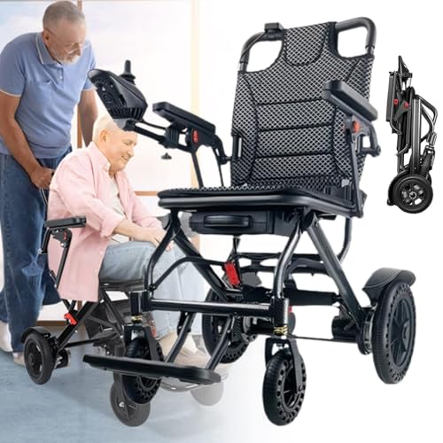 Silla de ruedas eléctrica plegable y ligera con batería extraíble de 6 Ah y motor de 360 ​​W para viajes y uso diario.