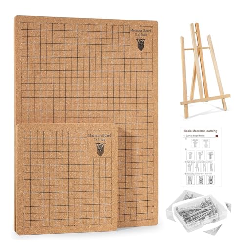 Tablero de macramé con soporte ajustable Cenei y 53 piezas para trenzar cómodamente 2