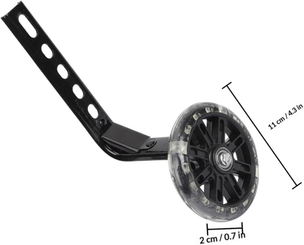Training Wheels for Bike 12-20 Inch Auxiliary Wheels 2pcs Wear-resistant Black Flashing Bike Stabilizers Suitable for ’s Bicycle Balance Support