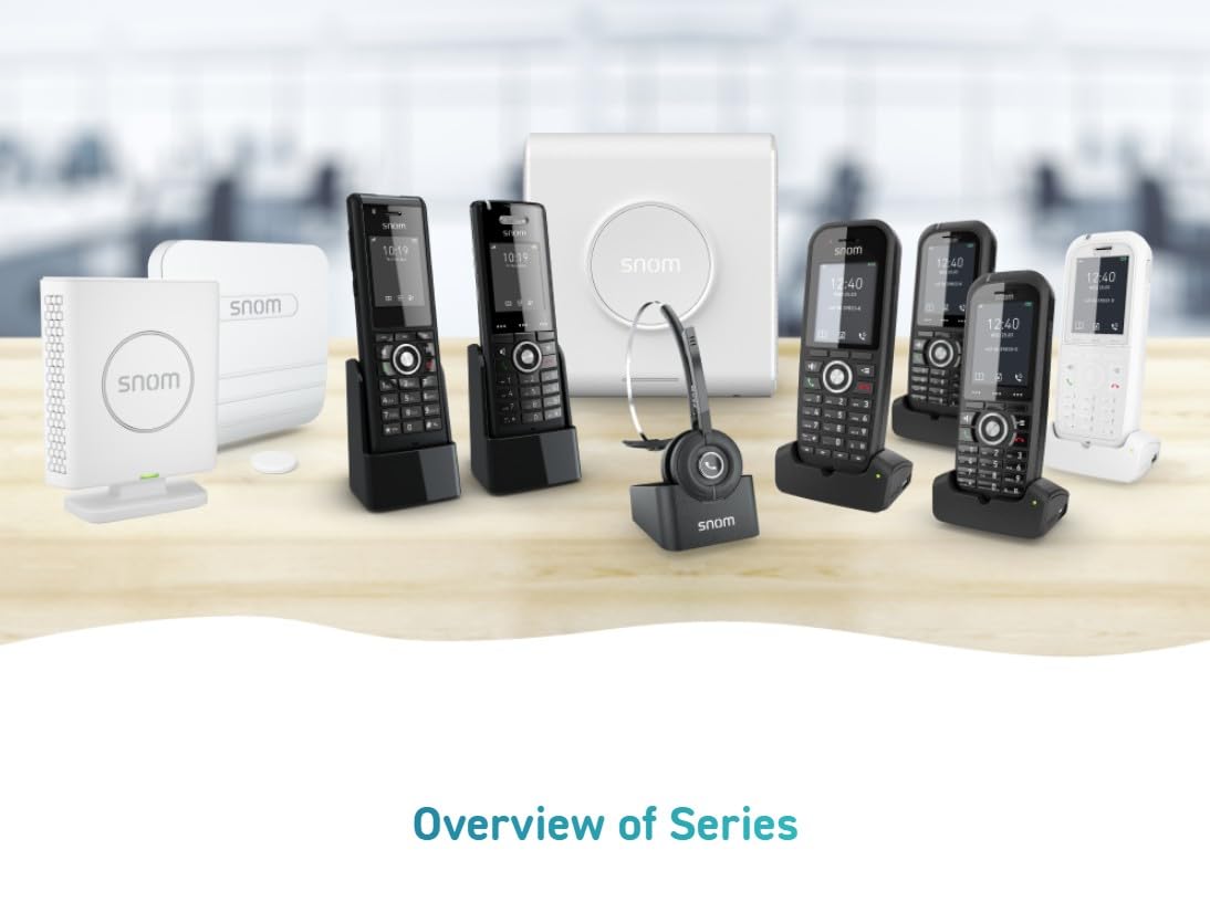 Snom M6 Ripetitore DECT per Telefono Cordless Casa - Estende il Raggio d'Azione di Basi DECT Snom M300, M400, M700, M900 - Fino a 5 Chiamate Simultanee, Qualità Audio a Banda Larga
