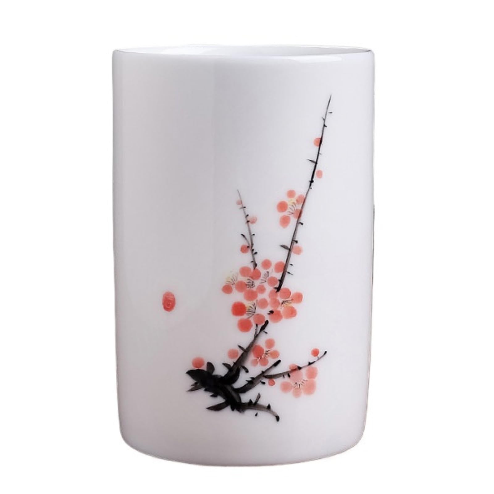 Keramik-Pflaumenblüte, handgezeichnet, 12 cm, Unterglasur-Farbe, Stifthalter, Tischdekoration