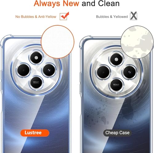 Image of Lustree Redmi 14C 5G / Redmi A4 /Poco M7 / Poco C75 Back Cover Case | Clear TPU Case with Four Corner Protection & Raised Guard |Protective Mobile Phone Cover for Redmi 14C 5G / Redmi A4 /Poco M7 / Poco C75