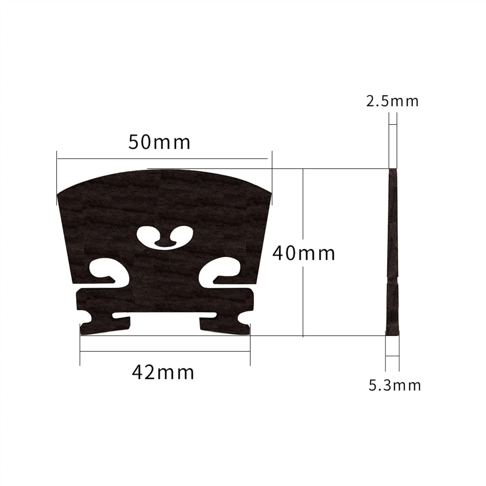 10 pz/1 Set Selezionare Finemente-Strutturato Ebano Violino Ponte 4/4 Full Size Accessori per Violino per Il Concerto Violin Player Parti di Violino