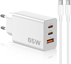 65W USB C Ladegerät, 3-Port USB C Netzteil mit 60W USBC Kabel,Schnellladegerät Stecker Adapter für MacBook Pro/Air, iPad Pro/Air, iPhone 17/16/15/14/13 Pro Max, Galaxy S26/25+/S24 Ultra/Plus/Pixel