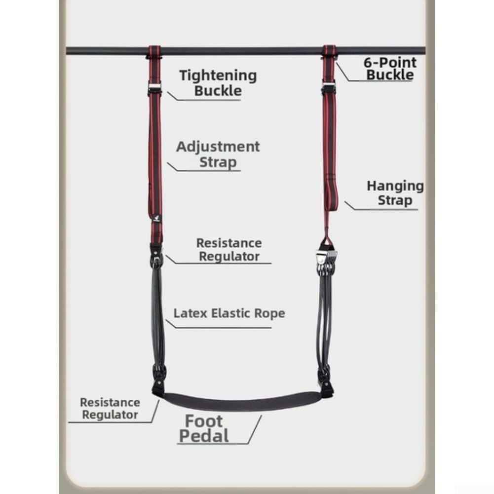 Fasce di resistenza per pull up assist, fascia fitness in lattice a 5 livelli con piastra per il piede e cinghie regolabili per allenamento in palestra a casa allenamento per la parte
