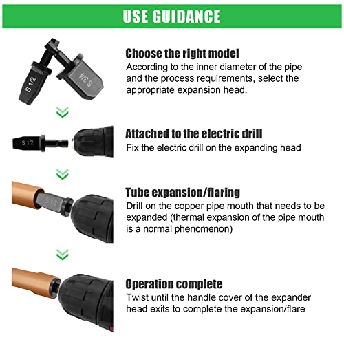 Hvac Repairing Set, Swaging Tool Drill Bit Set, Air Conditioning Tools & Equipment, For Copper Tubing Pipe Flaring, With 1/4'' 3/8'' 1/2'' 5/8'' 3/4'' 7/8'' Bits, Storage Box & Heat Resistant Gloves #TOP3