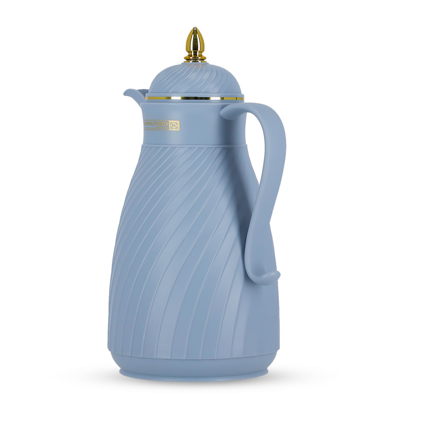Royalford Glass Vacuum Flask | Vacuum Insulated Tea Carafe 1000ML | Heat & Cold Retention, Thermal Insulated Airpot | Insulated jug Preserves Flavor & Freshness, Household Office Kettle Jug, White