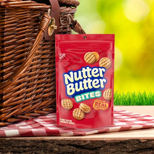 NUTTER BUTTER Bites Peanut Butter Sandwich Cookies, Snak-Saks, 8 oz