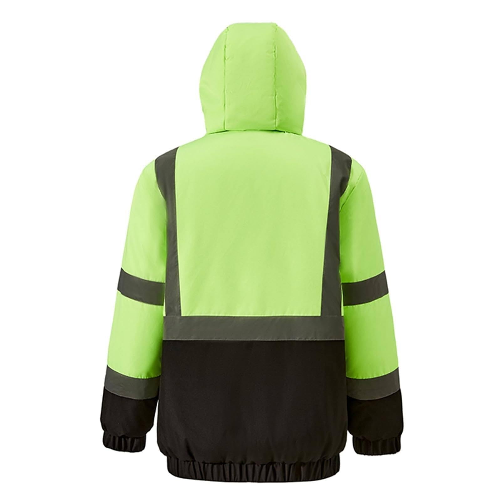 Sudadera Con Capucha De Seguridad Alta Visibilidad, Chaqueta Térmica Para Hombre Y Mujer, Chaqueta Calefactable Alta Visibilidad, Abrigo Con Capucha Con Calefacción USB, 29 Zonas De Calor(L)